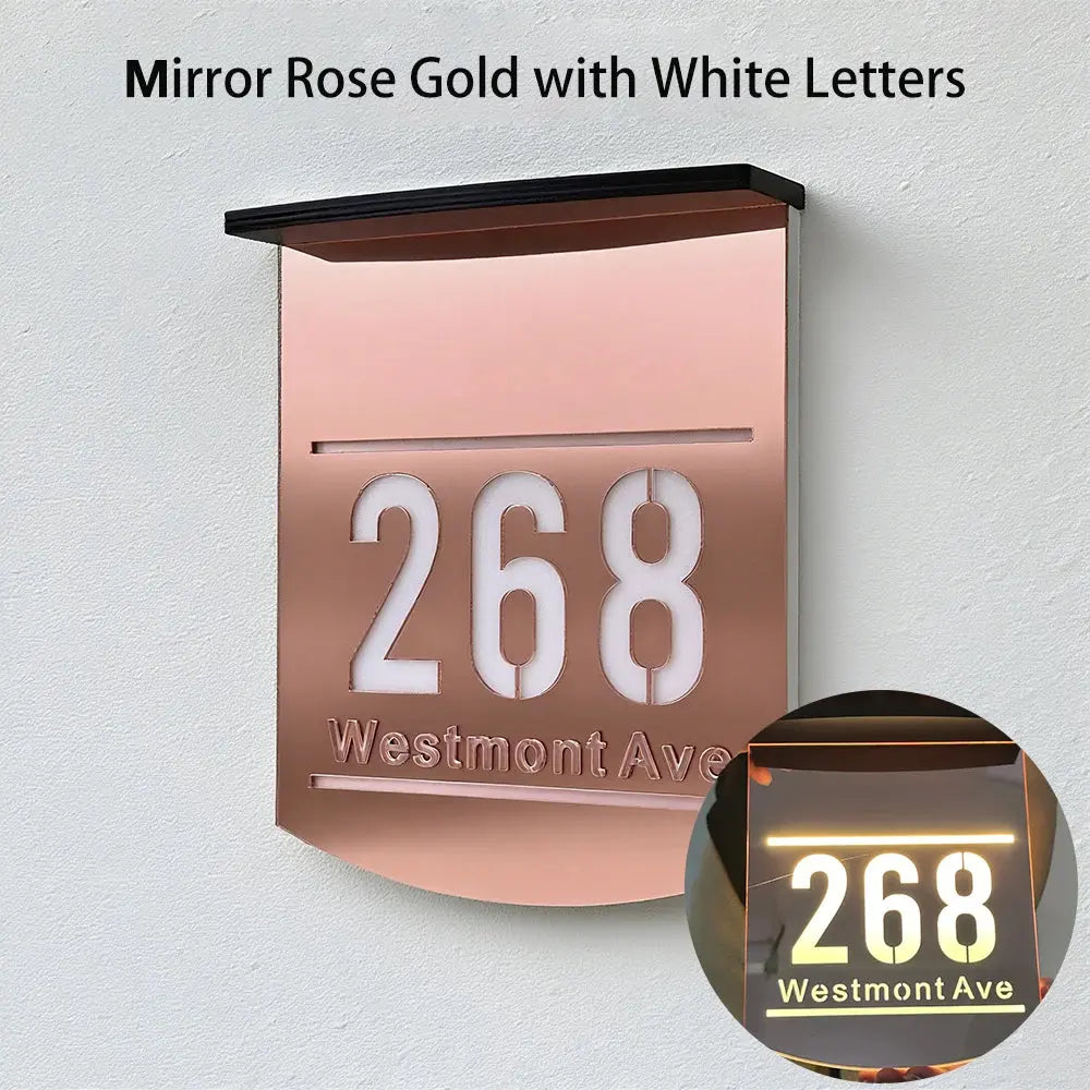Custom House Number Solar Light Family Entrance Sign Acrylic Outdoor LED Solar Sign in Hebebrew Modern 3D Laser Cut Door Plate My Store