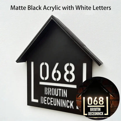 Custom House Number Solar Light Family Entrance Sign Acrylic Outdoor LED Solar Sign in Hebebrew Modern 3D Laser Cut Door Plate My Store