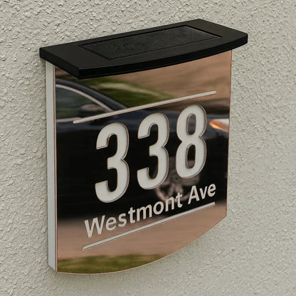 Custom House Number Solar Light Family Entrance Sign Acrylic Outdoor LED Solar Sign in Hebebrew Modern 3D Laser Cut Door Plate My Store