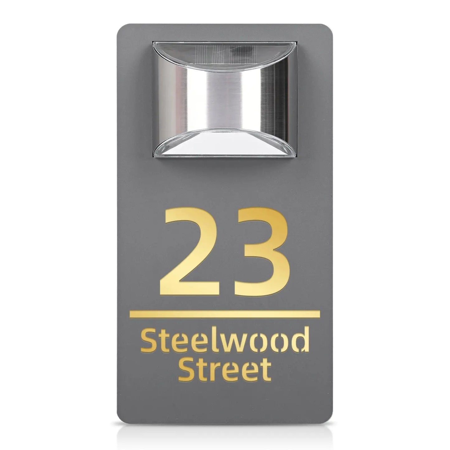 Entrance Sign for Home Led Solar Light Personalized Outdoor House Number Door Sign in Hebrew Solar Light Exterior House Number My Store