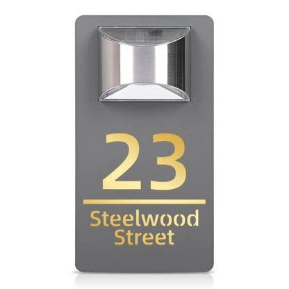 Entrance Sign for Home Led Solar Light Personalized Outdoor House Number Door Sign in Hebrew Solar Light Exterior House Number My Store