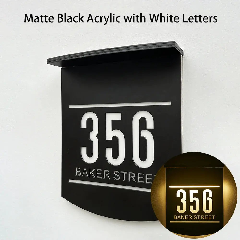 Custom House Number Solar Light Family Entrance Sign Acrylic Outdoor LED Solar Sign in Hebebrew Modern 3D Laser Cut Door Plate My Store