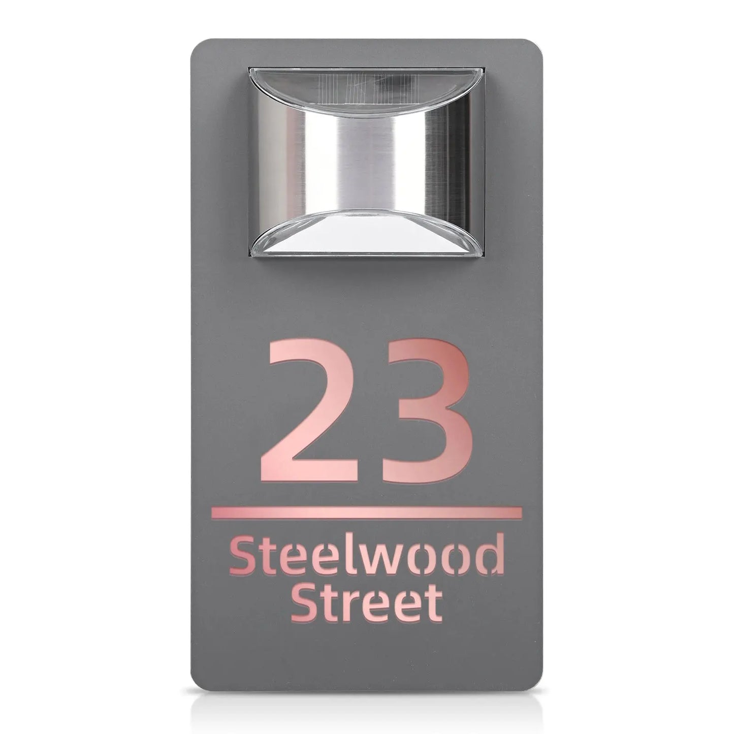 Entrance Sign for Home Led Solar Light Personalized Outdoor House Number Door Sign in Hebrew Solar Light Exterior House Number My Store