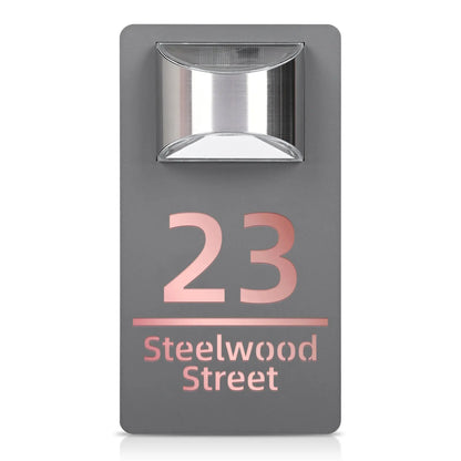 Entrance Sign for Home Led Solar Light Personalized Outdoor House Number Door Sign in Hebrew Solar Light Exterior House Number My Store