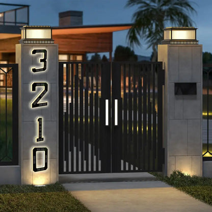שלטי מספרים מוארים סולארים לכניסת הבית