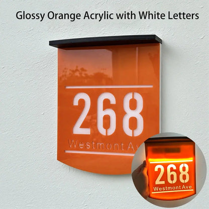 Custom House Number Solar Light Family Entrance Sign Acrylic Outdoor LED Solar Sign in Hebebrew Modern 3D Laser Cut Door Plate My Store