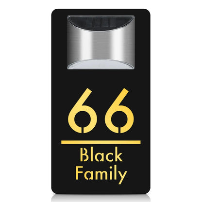 Entrance Sign for Home Led Solar Light Personalized Outdoor House Number Door Sign in Hebrew Solar Light Exterior House Number My Store