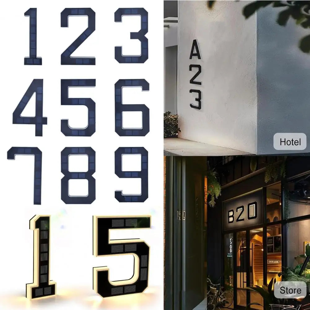 שלטי מספרים מוארים סולארים לכניסת הבית